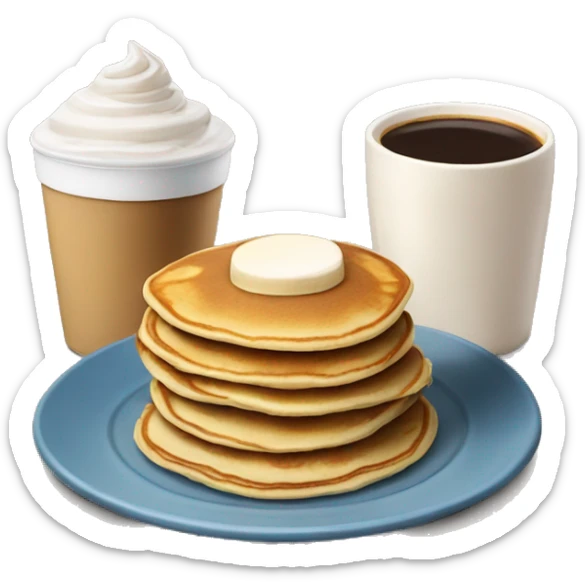 pancakes and cappucino sticker