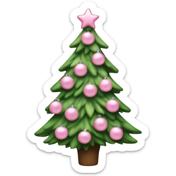 christmas tree with pale pink decorations sticker