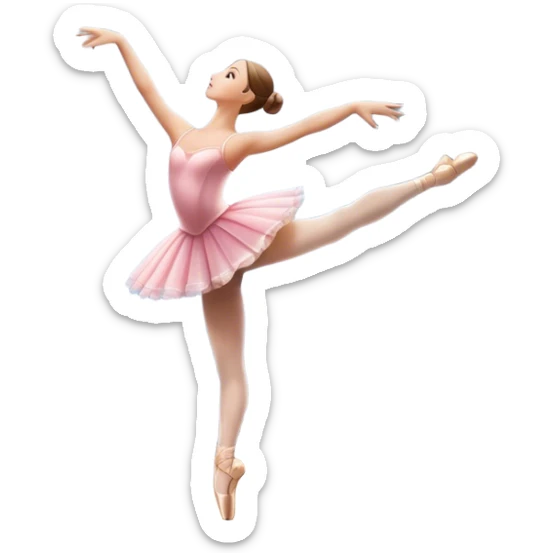 Icon for Ballet: a theater stage with silhouette of a ballerina in an elegant pose, surrounded by spotlight and stage lights. The icon should convey the grace and beauty of ballet, with focus on the dancer and the dramatic lighting. Transparent background. sticker