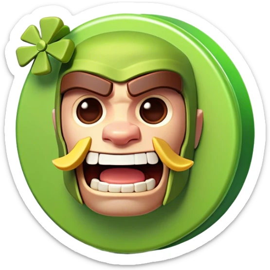 Clash of Clans aesthetic: Cinematic Playful Xbox Game Disc Portrait Emoji, rendered in a 3D vector-style similar to standard emojis with minimal shading and bold, simplified shapes. A compact, distinct form with signature details, softly glowing with a modern gaming energy charm. Simplified yet unmistakably iconic, highly detailed and consistent, glowing with a soft radiance and high shine. Stylized with a touch of next-gen innovation and a soft glowing outline, capturing the essence of a beloved gaming relic with a friendly, playful manner! sticker