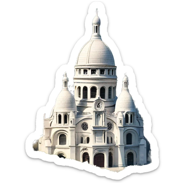 The sacré coeur in montmartre, Paris in a round for being the image of an Instagram account. Shiny weather, blue sky, looks like the perfect day to go visiting the basilique of the sacré coeur in Montmartre.  sticker