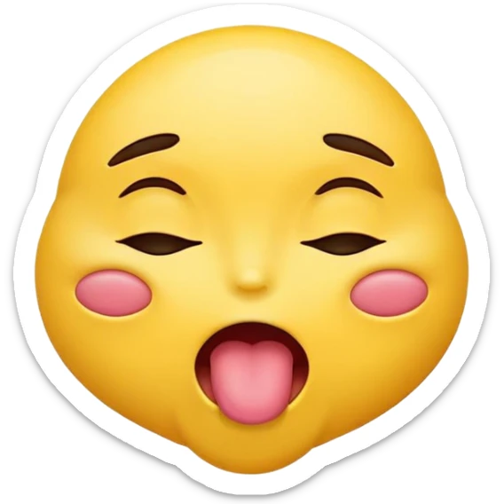 Emoji with tongue out and saliva on its tongue with eyes closed sticker
