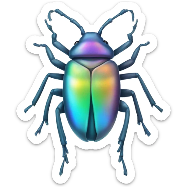 holographic-colored bug sticker
