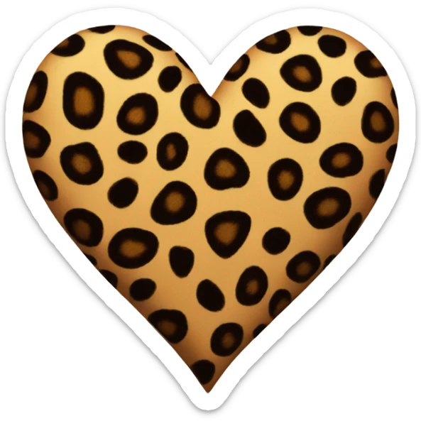 leopard print heart  sticker