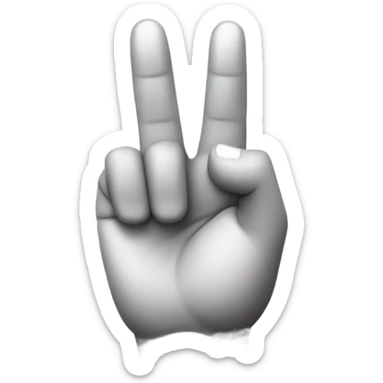 A Hand with 3 fingers fully open and the little finger 1/2 open and the thumb fully open sticker