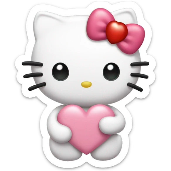 hello kitty with heart sticker