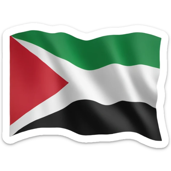 Palestine flag infused with the shape of the country  sticker