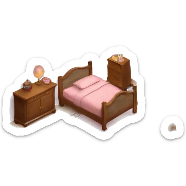 American Girl interior room of house with ceiling, carpet, and walls  sticker