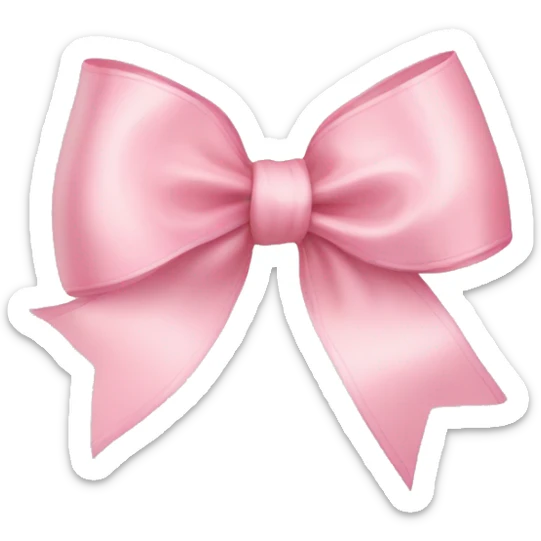 light pink ribbon bow sticker