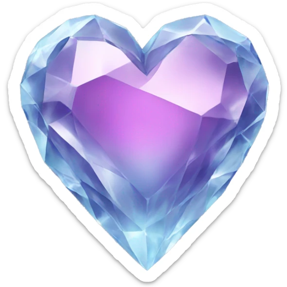 Crystal heart sticker