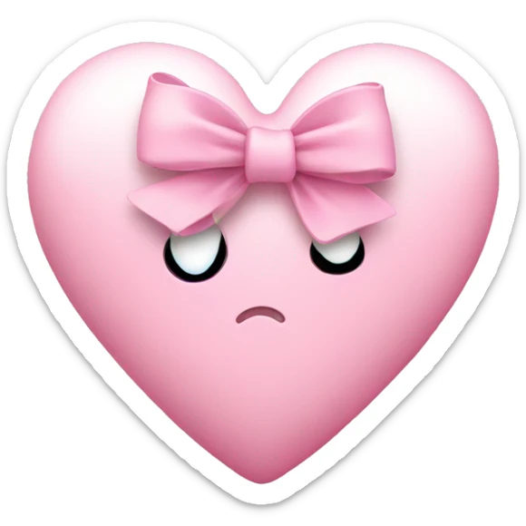 Light pink heart with bow sticker