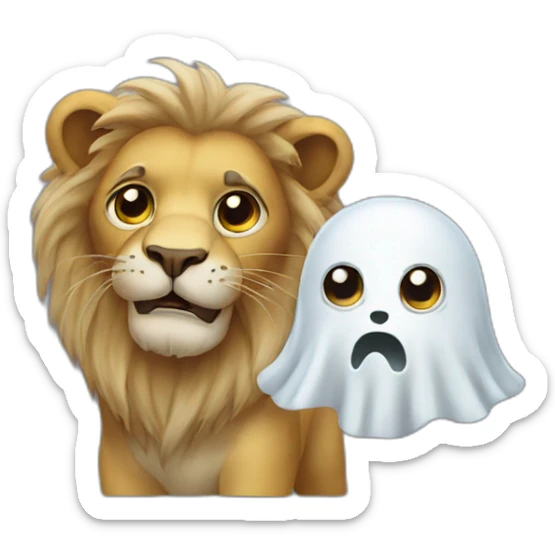 lion with ghost sticker