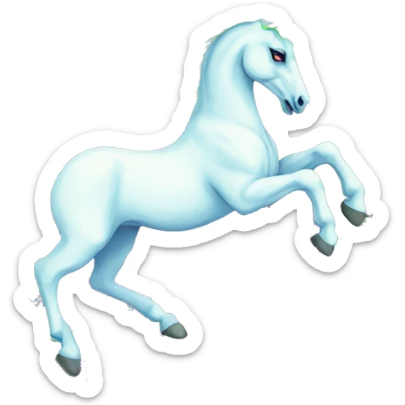 Zombie Pegasus unicorn psychedelic flowers floral groovy art neon rave raving sticker