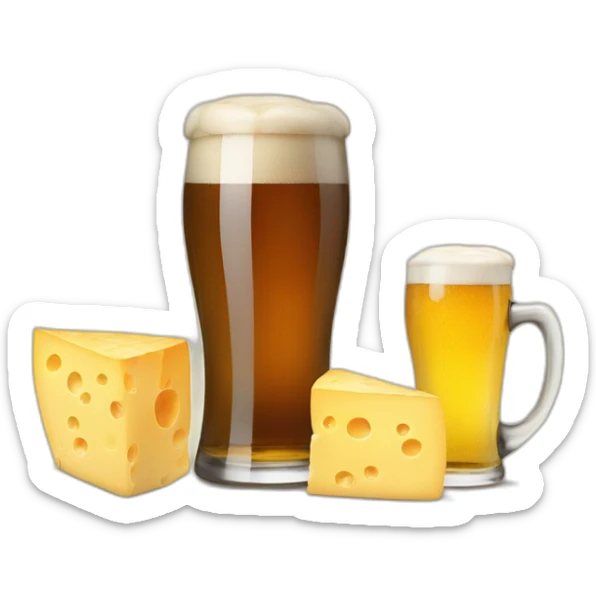Cheese and beer sticker