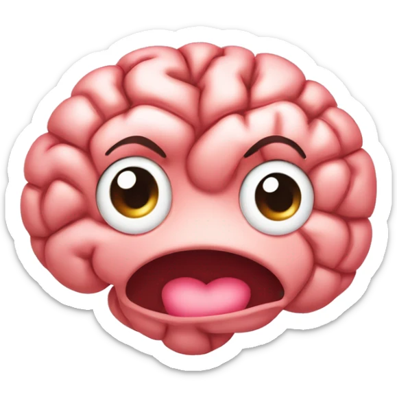 Brain with Heart Eyes 🧠💕 — A cute, cartoon brain with a smile and heart eyes, blending psychology and self-love. sticker