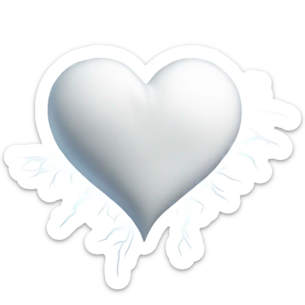 White lightning heart sticker