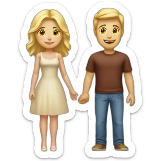 Couple mixte femme blonde et homme métisser  sticker