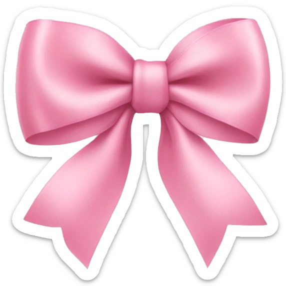 light pink ribbon bow sticker