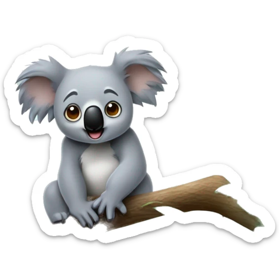 Un koala que camina de la mano de un oso panda mientras comen un helado y tienen una expresión contenta, están debajo de un árbol mientras llueve ￼ sticker
