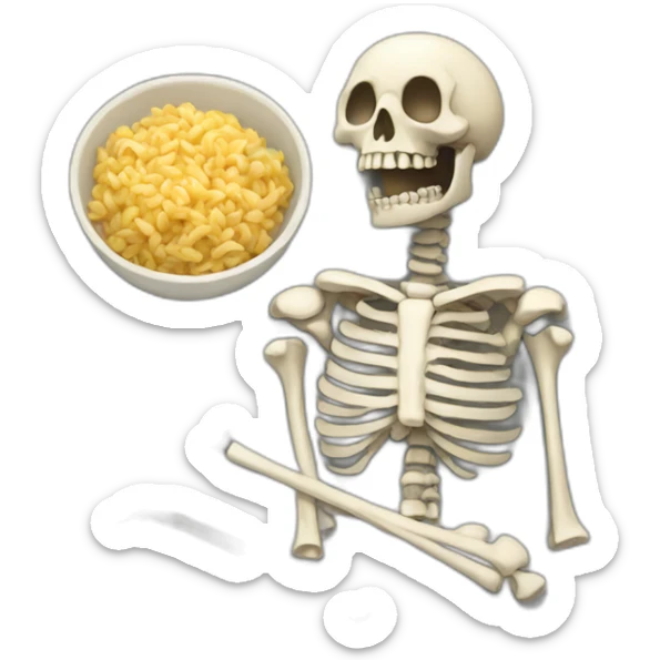 Skeleton dinner sticker