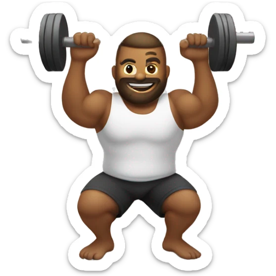 Make me an emoji that mixes weight training with crossfit, make the emoji of a man sticker