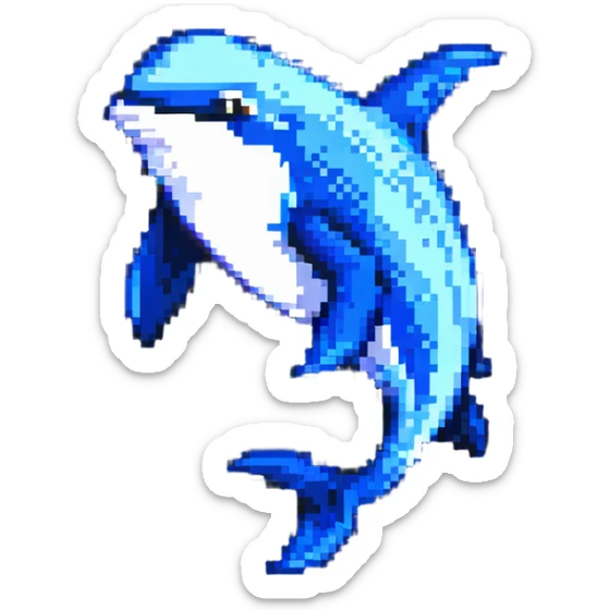 orca pixel art sticker