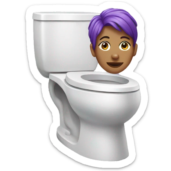 Woman with purple hair on a  toilet sticker