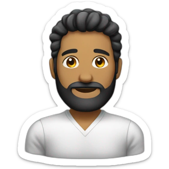 Hombre meztizo sin pelos y con barba negra y con ropa negra sticker