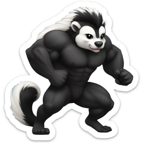 bodybuilder skunk sticker