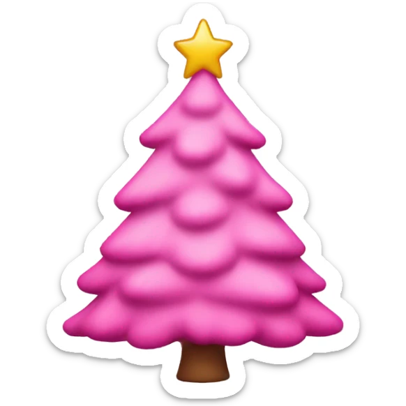 Pink Christmas tree sticker