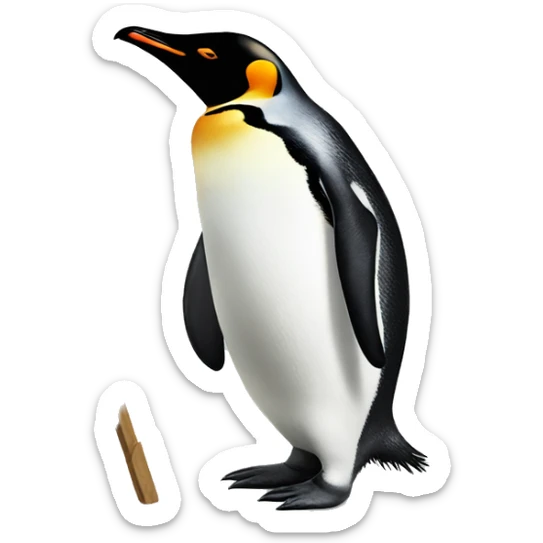 Penguin painting a painting  sticker