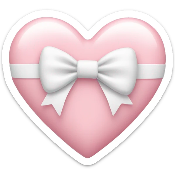 Pastel pink heart with white bow sticker
