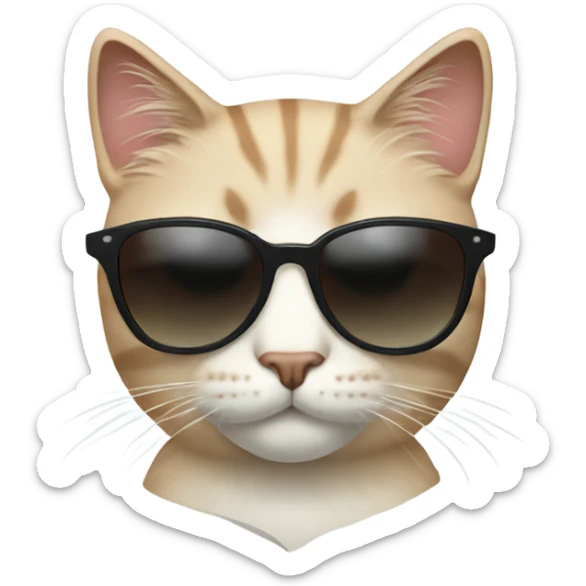 Cat with sunglasses sticker