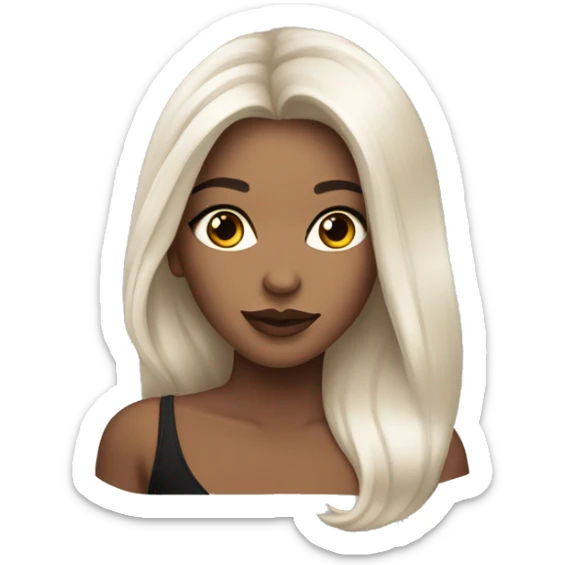 Une fille avec un maquillage latina et cheveux noirs long et lisse  sticker