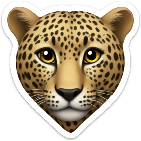 Leopard heart sticker