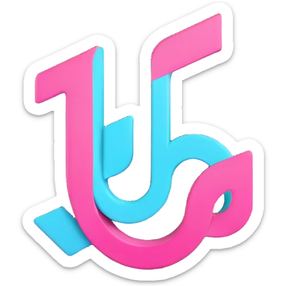 true-to-life 3D TikTok logo, official design, TikTok's color palette black white cyan pink, transparent background, no modifications, for Discord role icon sticker