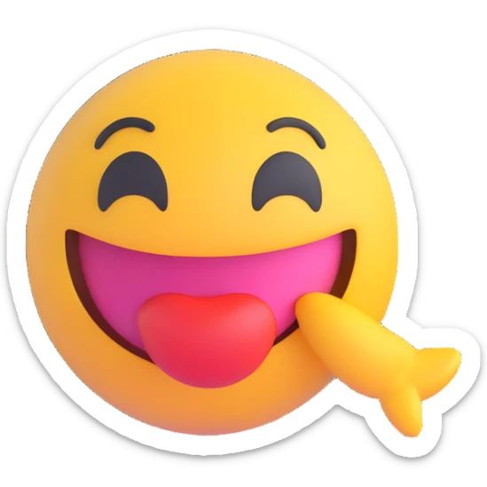 cute, happy, bodyless round 3D emoji sending kiss, peck motif, romantic, transparent background, 512x512 px sticker