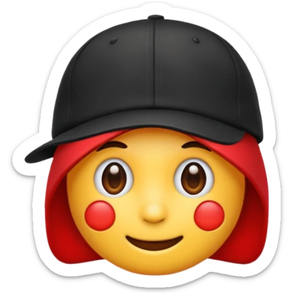 Quiero un emoji con una gorrita negra con las letras CH en color rojo sticker