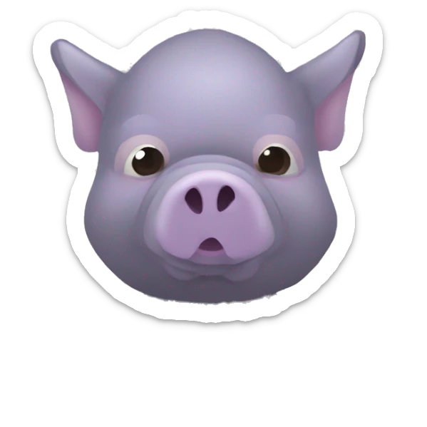 Lavender gray Pig darth Vader mask face pig armadillo trotting darth Vader fanned tail feathered tail pig armadillo darth Vader face sticker