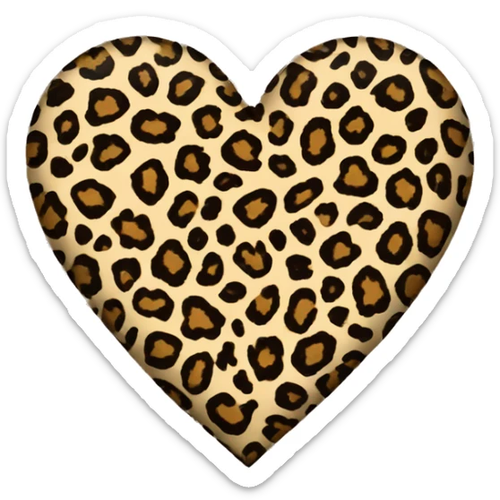 Leopard print heart sticker