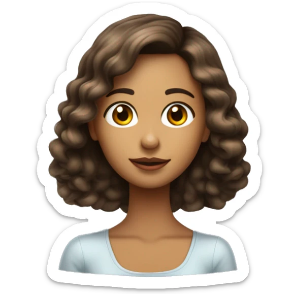 menina olho castanho cabelo ate o ombro cabelo castanho cabelo liso pele clara sticker