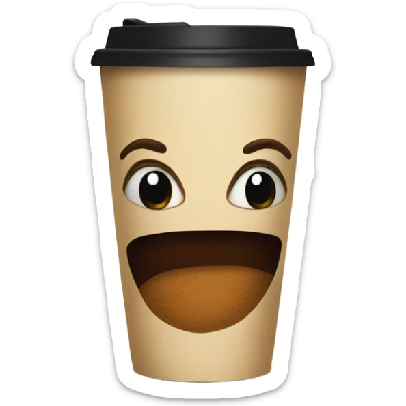 Drawing on a coffee cup sticker