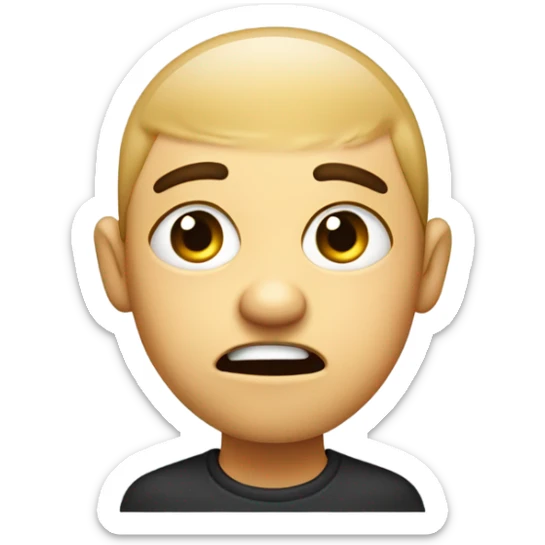 Emoji face Stretches the part under the eye with his finger as if he doesn't believe and thinks "yeah sure" sticker