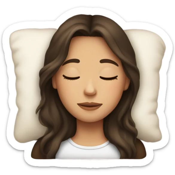 Brunette girl sleeping sticker