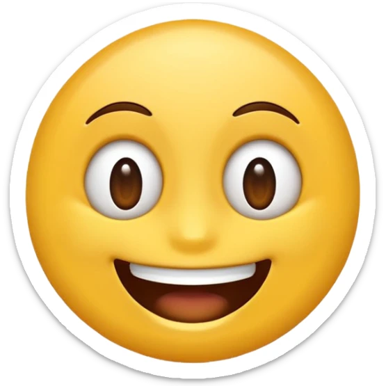 É um emoji sorrindo só que com o sorriso sábado e de canto com um olha bem picante é especificamente isso sticker
