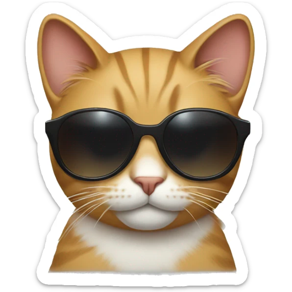 Cat with sunglasses sticker