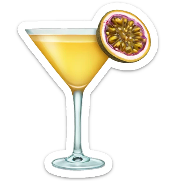 passionfruit flavored drink, martini glass sticker