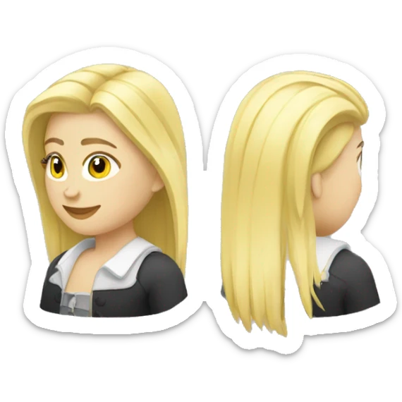  blonde with two cockatiels (one yellow and black and the other all white) sticker