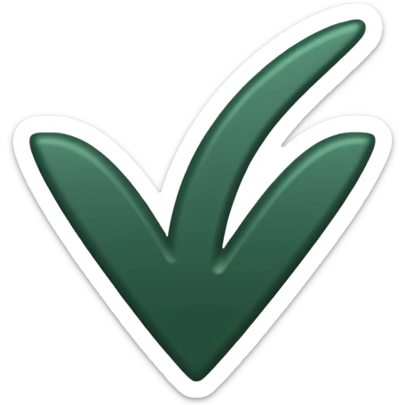 dark green checkmark, minimalism, iOS emoji style, no faces or smileys, as a done mark sticker