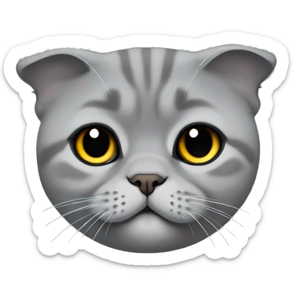 Gray Scottish fold laying sticker